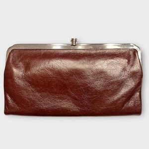HOBO Large Brown Leather Lauren Clutch Wallet